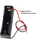 TP4056 Type-C USB Charging Module For 18650 Lithium Batteries holder with copper conductor and wires for electrical connectivity.