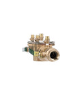 Lead Free Bronze Double Check Valve Assembly With Quarter Turn One And A Half Inch Replaceable Seats And Discs For Easy Affordable Repairs Compact Modular Design That Is Easy To Install No Special Tools Needed Top Mounted Test Cocks For Quick Checks, front view