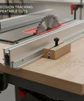 Pro Grade T Slot Aluminum Track With Precision Sliding Guide For Table Saw And Router Jigs 11.8 Inch Silver Rail in use