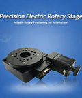 Heavy Duty Motorized Rotary Stage With 60 Millimeter Precision Indexing Table For Stepper Motor Optical Automation Setup with black base and smooth gear reduction design.