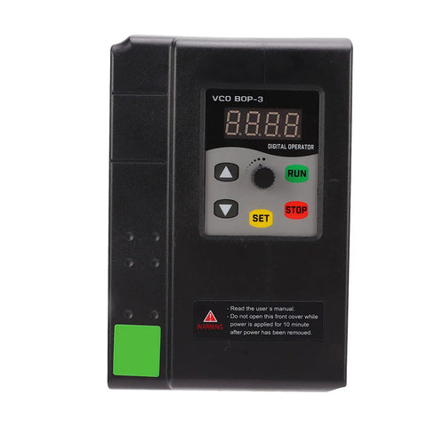 Beefed Up 3kW Variable Frequency Drive With Digital Display For Industrial Use A Heavy Duty VFD Controller With SMD Design And Rugged ABS Shell Built Around A High Performance Motherboard For Reliable Variable Speed Control, front view