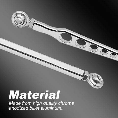Sliver Chrome Shift Linkage Gear Shifter Replacement For Harley Davidson Electra Glide Road King Street Glide Road Glide Trike Glide Softail Dyna 1986 To 2023 Ride Ready Aftermarket Upgrade For Touring Models And Big Twin Cruisers chrome anodized billet aluminum linkage