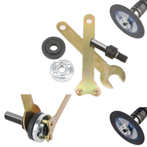 Must Have Ten Pack Drill To Angle Grinder Adapter Kit With Lock Nut Flange Wrench 6mm And 10mm Arbor Mandrels displayed on a white background