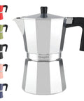 Stovetop Espresso Maker Moka Pot For Barista Grade Espresso, 6 Cup 10 Oz Italian Greca Mocha Pot, Stove Top Cuban Coffee Maker, Silver, Durable Stainless Steel Build For Rich Aromatic Home Brew