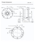 Technical drawing of Six Axis Force Sensor For Robotic Arm Load Cell In Stainless Steel Heavy Duty Multi Axis Transducer dimensions.