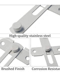 4 Pack 70mm 2.75 Inch Barn Door Latches With 180 Degree Flip Lock for sliding doors, stainless steel, side view