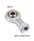 Six Millimeter Bore Heavy Duty Spherical Rod End Bearing With Self Lubricated Joint M6 By 1 Point 0 Right Hand Female Thread Connector For Hydraulic Cylinders And Industrial Grade Machinery, 6mm bore