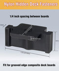 Hidden Deck Fasteners For Composite Decking With Stainless Steel Screws Universal Clips For Wood Framing product view