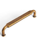Antique Brass Zinc Alloy Cabinet Pulls 12 Pack Three And Three Quarters Inch Hole Centers Drawer Handles For Kitchen Cabinets And Dressers Vintage Vibe Durable Boss Grade Hardware, angled view of single pull