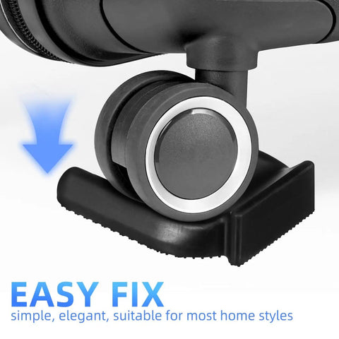 2 Pack No Slip Wheel Stoppers For Caster Wheels, Heavy Duty Rubber Cups, installed under caster, black