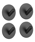 Heavy Duty Black Stainless Steel Wall Hooks Double Robe Hook. Set of four smooth black hooks for organizing jackets and towels.