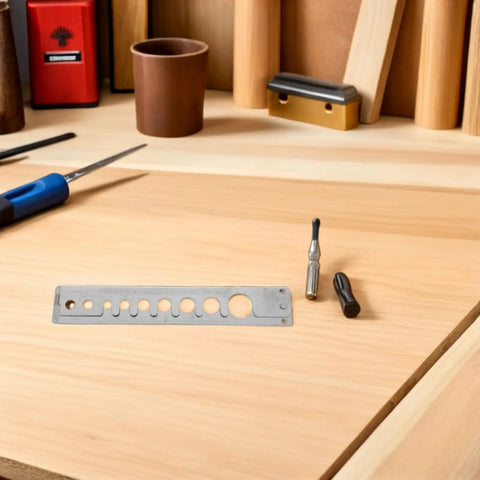 Heavy Duty Stainless Steel Pneumatic Lockout Clamp For Hoses Quick Disconnect Safety Device on a wooden work surface.