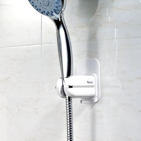 360 Degree Adjustable Shower Head Holder Wall Mount With Tool Free Ultra Strong Adhesive And Waterproof Plastic Bracket installed