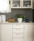 Modern kitchen with 10 Pack Solid 5 Inch Square Foot Arch Cabinet Pulls In Champagne Bronze For Kitchen Cabinets And Cupboards