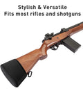 Slip On Recoil Pad Gel Filled Black on rifle stock, fits most rifles and shotguns, reduces recoil by 70%
