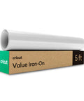 Value Iron On Heat Transfer Vinyl White 12 Inch By 5 Foot Roll Totally Great For DIY Tees And Crafts Easy Weeding Smooth Application Durable Finish
