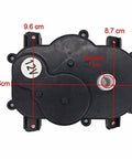 RS280 12V Steering Gearbox With Motor For Kids Ride On Cars Replacement Parts, dimensions and aperture size shown