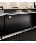 Heavy Duty Commercial Bottle Cooler, 95 Inch, 29.7 Cu Ft, Black freestanding drink dispenser with built-in opener.