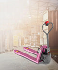 Heavy Duty Full Electric Pallet Jack With Lithium Battery Motors Lift Truck 4400 Lbs Capacity in a warehouse setting.