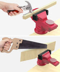 Beefy Universal Table Vise 3 Inch Jaw Opening With 360 Degree Swivel Base Bench Clamp For Woodworking And Metalworking, Thickened 0.2 Inch Jaw For Grip That Won't Budge, Fits Most Workbenches. Clamping wood with cast steel swivel base
