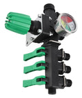 Three Way Sprayer Control Valve For Farm Use with pressure gauge, ergonomic levers, and multiple connectors for efficient spray system.