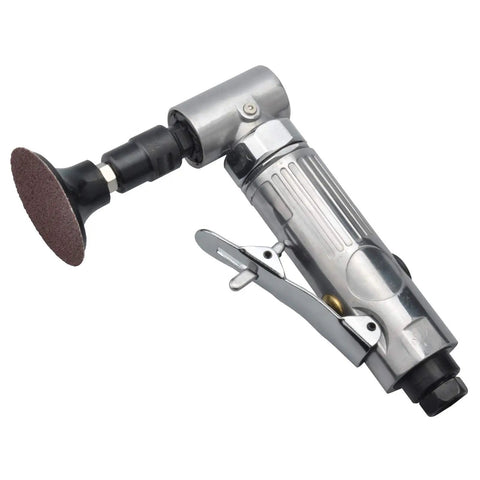 Industrial Pneumatic Angle Die Grinder With Kickass 20000 Rpm Torque And Four Roll Lock Sanding Discs For Easy Grinding Polishing.
