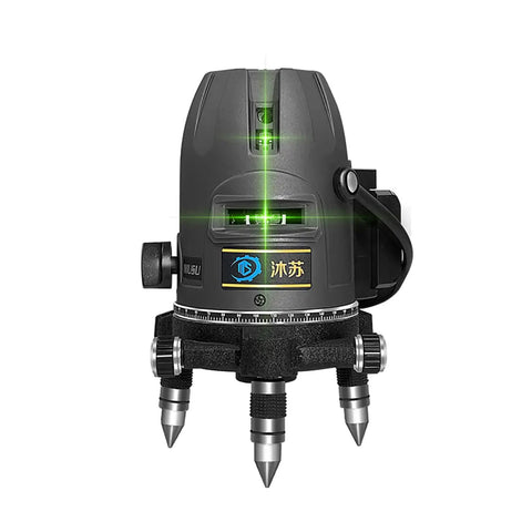 Five Line Laser Level With 360 Self Leveling, Green Beam, 360 Rotating Base, Plumb Point, Outdoor Ready, High Visibility