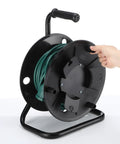 Heavy Duty Extension Cord Reel With Metal Stand Holds 500 Feet Of 6mm Cable Or Hose Open Roller Design Easy Grip Handles