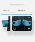 Dimensions of Ultimate Ski and Snowboard Wall Rack With Gravity Locking Design For Secure Non Slip Garage Storage