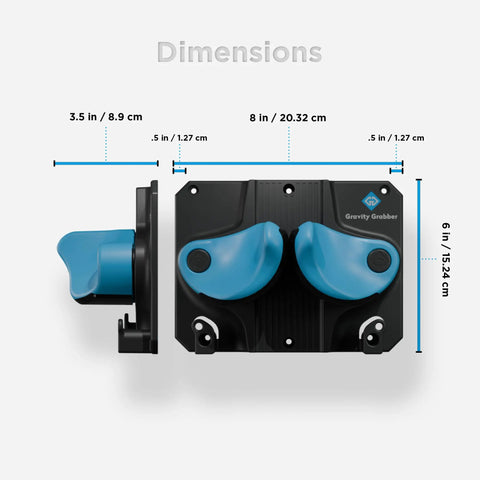 Dimensions of Ultimate Ski and Snowboard Wall Rack With Gravity Locking Design For Secure Non Slip Garage Storage