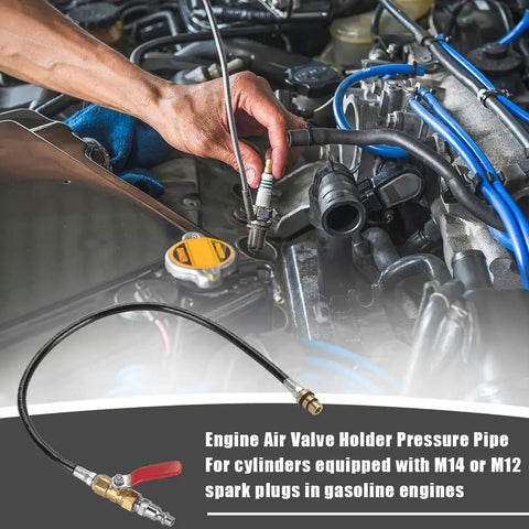 Heavy Duty Engine Air Valve Port Adapter M12 M14 To One Quarter Npt Brass Plug With Thick Rubber Hose For Ls Series V8 Motors in engine compartment