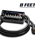 Heavy Duty 7 Way Trailer Plug 8 Foot Inline Trailer Cord With Weatherproof Wiring Harness Junction Box for Camper Truck