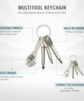 Compact Silver Keychain Multitool With Bottle Opener And Wrench For EDC Zinc Alloy Build Ultra Durable Everyday Carry Tool details