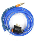 Rock Solid CNC Coolant Spray Pump Kit With Dual Mist Nozzles For Lathe Milling Drilling Hella Durable Oil Lubricator with blue hose.