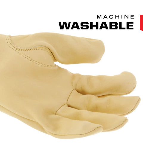 Breathable Leather Cow Driver Gloves With Water Resistant Durahide Dry Leather And Gunn Cut For Tough Jobs Tan XL Size Elastic Cuff