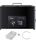 Pro Grade 30 Liter Ultrasonic Cleaner With 40 Khz Waves And Degassing Mode, stainless steel cleaner with digital controls and basket.