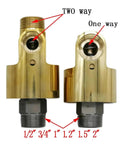 360 Degree Brass Rotary Joint Swivel Coupling For One Half Inch Three Quarter Inch And One Inch Water Air Oil Spray Universal Connector With Right Hand Thread And Two Way Rotation High Pressure Leak Proof Seal, brass swivel joint