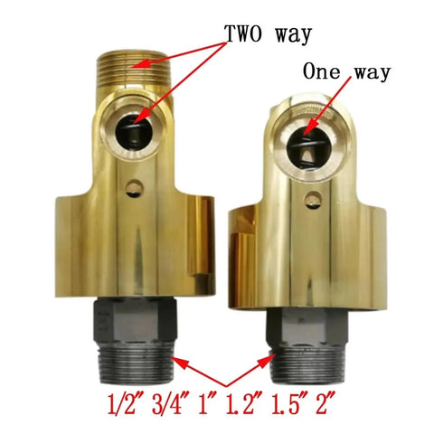 360 Degree Brass Rotary Joint Swivel Coupling For One Half Inch Three Quarter Inch And One Inch Water Air Oil Spray Universal Connector With Right Hand Thread And Two Way Rotation High Pressure Leak Proof Seal, brass swivel joint