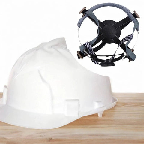 4 Point Hard Hat Replacement Suspension Kit With Shock Absorbing Liner, universal lightweight cap insert, shown with hard hat