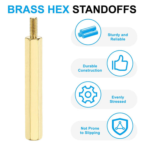 Badass Brass HEX Standoffs M2.5 x 30mm Plus 6mm Male Female Thread Spacers for Drone Quadcopter electronic assembly image.