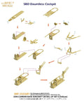Instructions for US Navy Carrier Based Aircraft Set C Deluxe Etched Parts assembly, showing SBD Dauntless cockpit details.