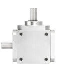 Front view of Right Angle Bevel Gearbox For DIY Gearheads, 1 To 1 With One Output Shaft, 1 Module 20 Teeth Bevel Gear, Aluminum Frame