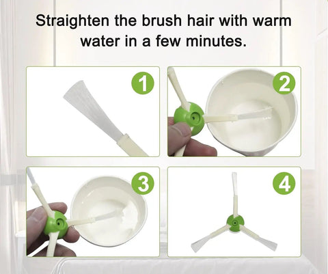 Steps to straighten brush hairs for Must Have Roomba Replacement Parts Kit Compatible With I7 I7 Plus I3 I4 I6 I8 And J7 Series
