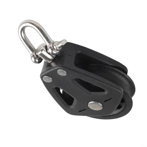 2 Pack Heavy Duty Nylon Pulley Block For Sailboat Rigging And Marine Applications With Bearing System, 460kg Load Capacity