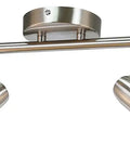 4 Light Modern S Shaped Track Lighting Bar With Frosted Glass Heads Brushed Nickel Finish GU10 Bulb Included Hardwired Indoor Track Light