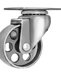 Kickass Heavy Duty Steel Swivel Casters 4 Pack 3.5 Inch Wheels 350 Lbs Locking Brakes smooth plate caster with wheel detail.