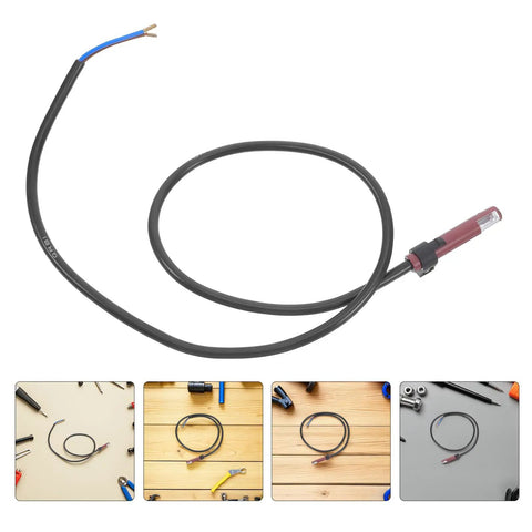 Gas Furnace Flame Sensor Probe Two Pack With Wiring Harness Replacement Part For Boiler High Sensitivity Detection Durable Plastic Sensor With Protective Case For Easy Installation And Reliable Operation, black wire close-up
