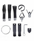 Heavy Duty Drain Snake Attachment Kit For Electric Drain Cleaners Nine Piece components with metal and spring materials for clog removal