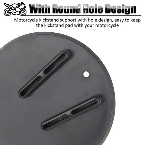 Rugged Kickstand Plate Pad For Heavy Cruiser Motorcycles, Universal Floor Protector Keeps Your Ride Upright On Grass, Dirt, Gravel
