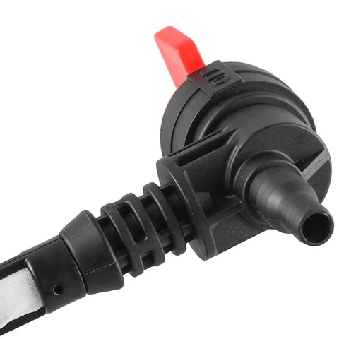 Close-up of Fuel Valve Petcock Replacement For WheelHouse 5500 5550 8550 Generator Model 01646 with red lever.